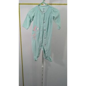 Just One You by Carters Baby Girls Mint Green Giraffe Snap Footed Sleeper 6M